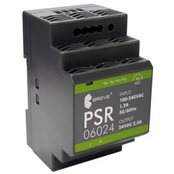 PSR 06024 100-240VAC/ 24VDC 2,5A modułowy stabilizowany zasilacz impulsowy Breve
