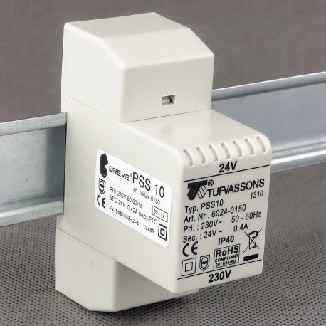 PSS 10T 230/24V transformator na szynę DIN Breve